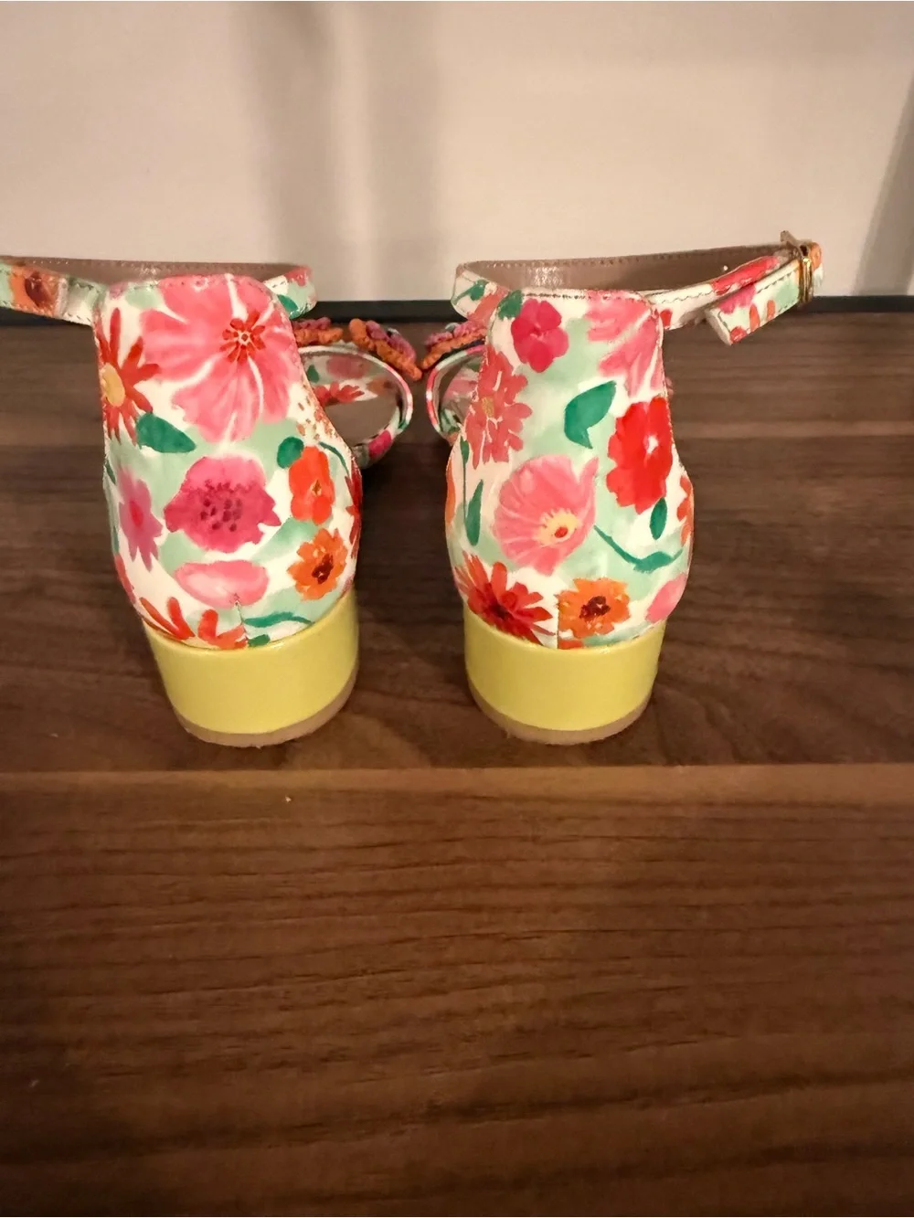 Betsey Johnson kids Multi Floral Crochet Flower Ankle-Strap Heels